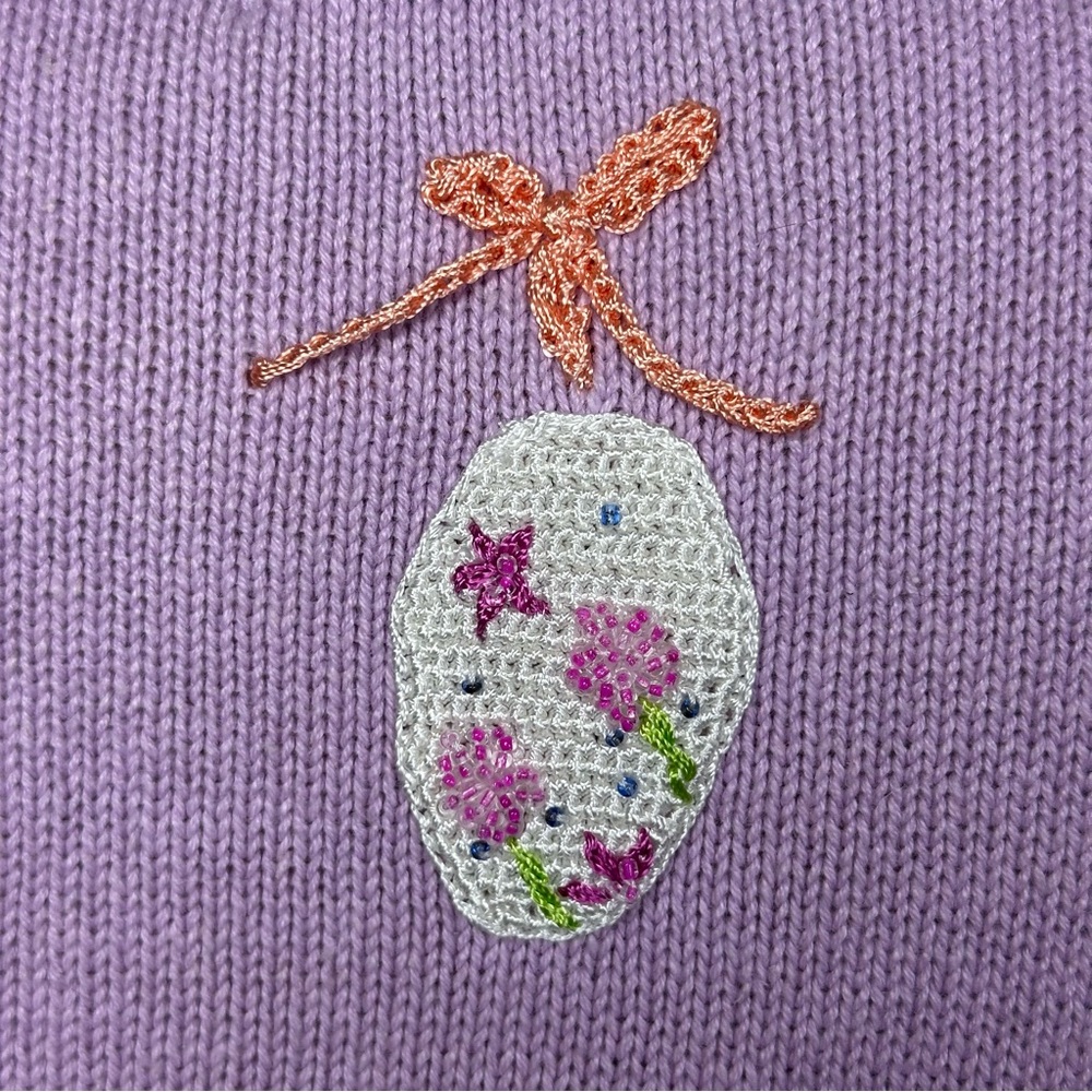 Storybook Knits Eggstravaganza Cardigan with Embroidered Details - Picture 12 of 14